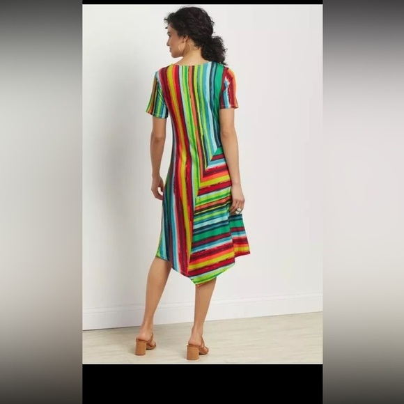 Soft surroundings v neck shift stripe dress - Picture 12 of 12